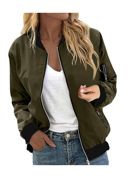 Jacheta femei, poliester/elastan, Verde