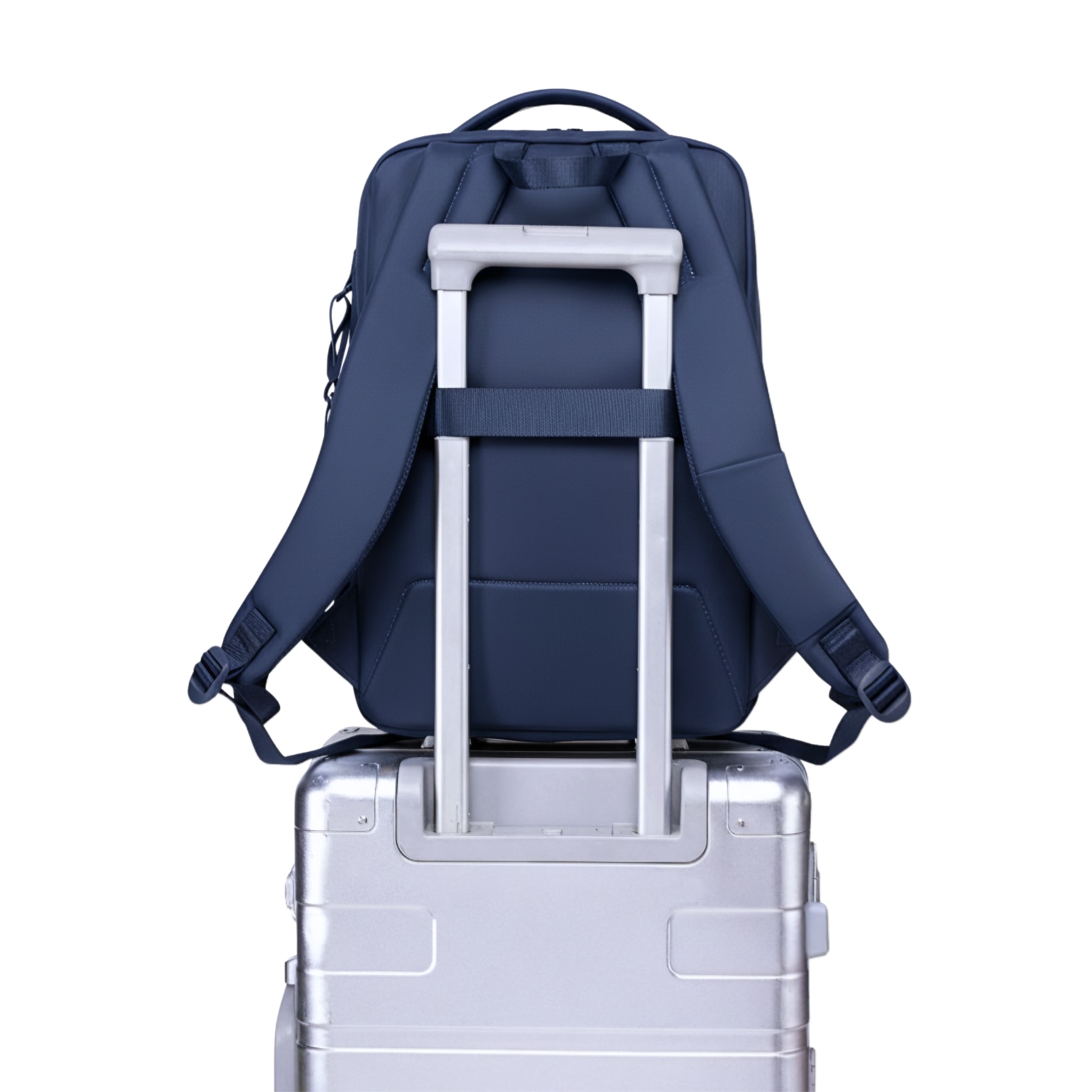 Rucsac dama laptop 14L cu 13 buzunare, elegant, bleumarin si impermeabil Chantria CB00766blue