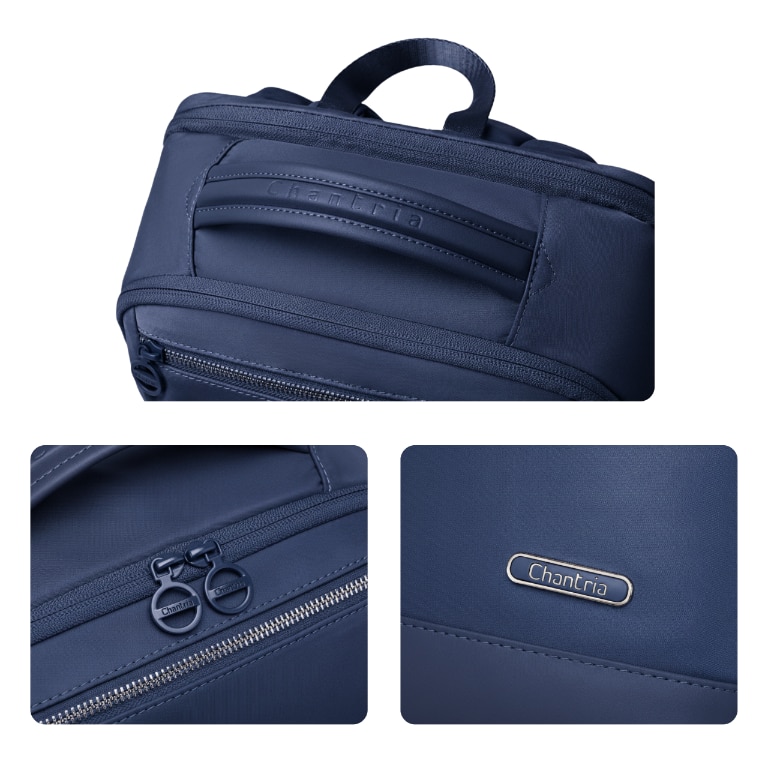 Rucsac dama laptop 14L cu 13 buzunare, elegant, bleumarin si impermeabil Chantria CB00766blue