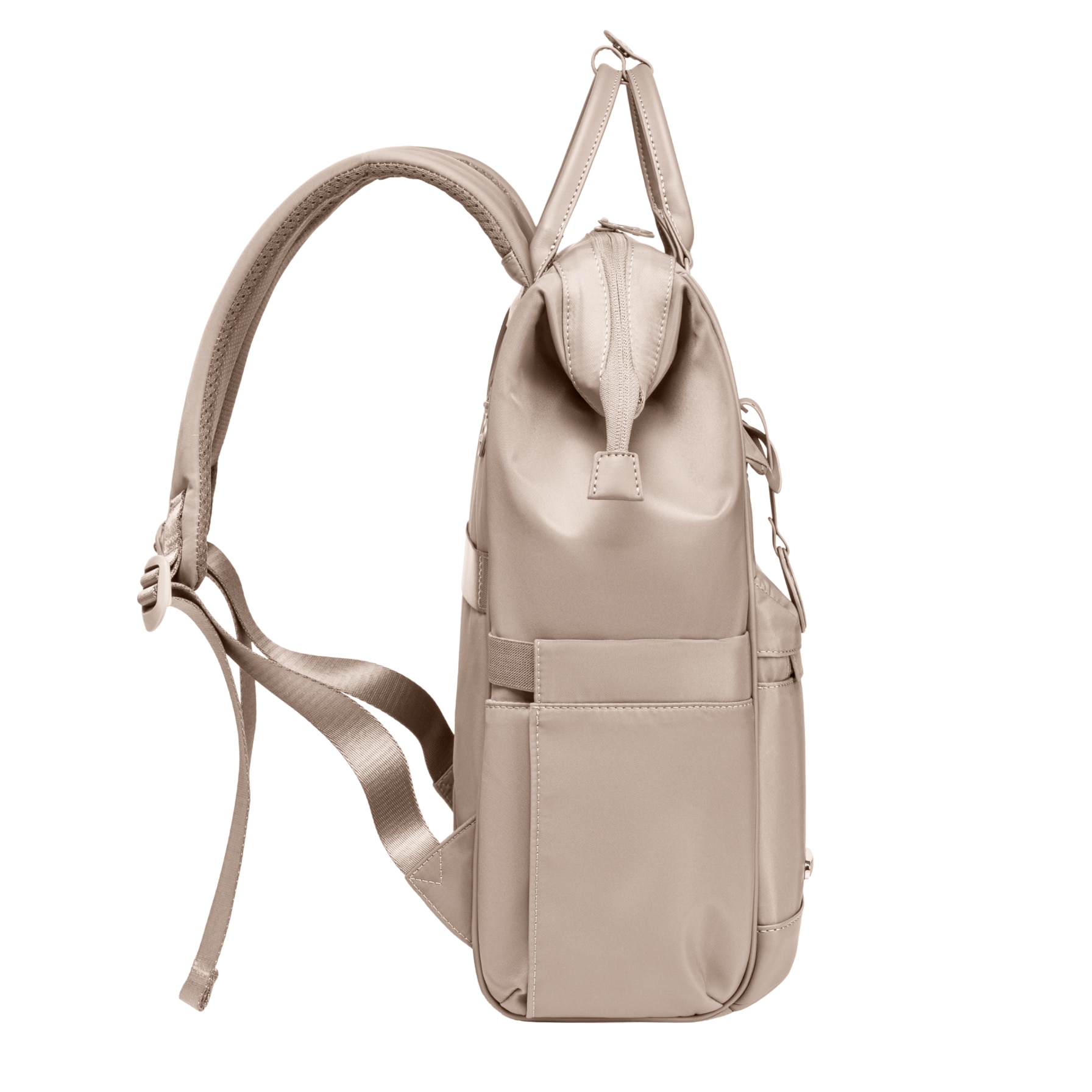 Rucsac dama laptop 16L cu 13 buzunare, elegant, bej si impermeabil Chantria CB00788khaki