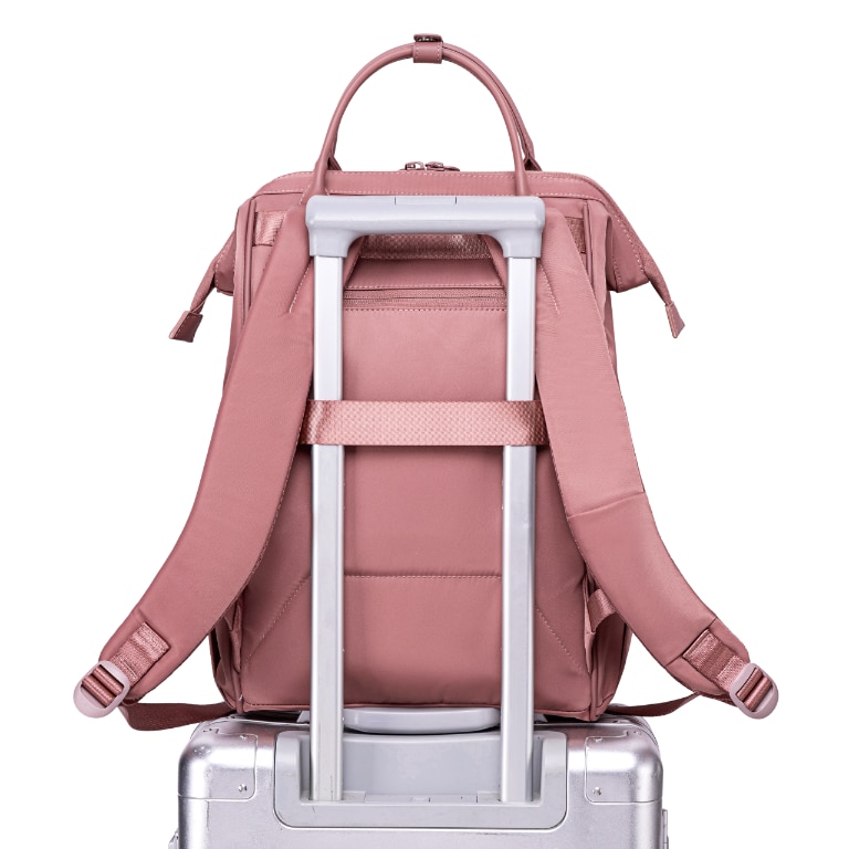 Rucsac dama laptop 16L cu 13 compartimente, stil elegant si design impermeabil Chantria CB00788rose