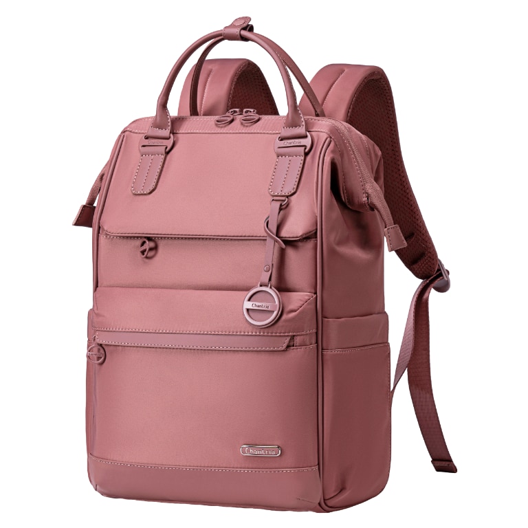 Rucsac dama laptop 16L cu 13 compartimente, stil elegant si design impermeabil Chantria CB00788rose