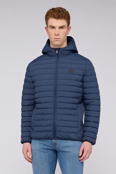 Trussardi, Geaca matlasata cu buzunare, Albastru inchis