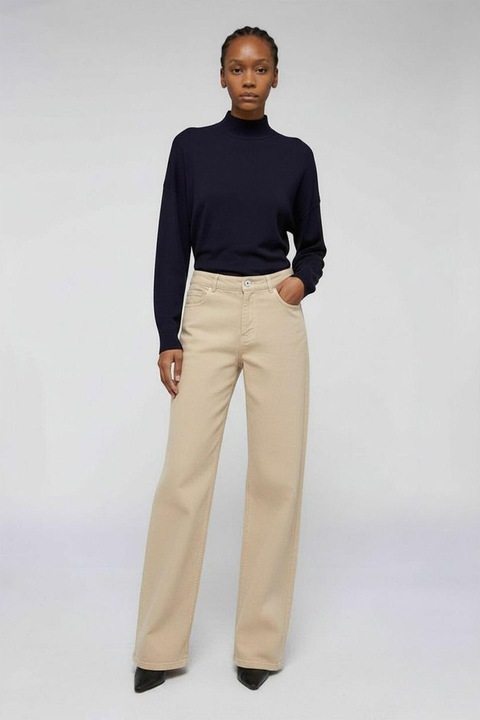 Trussardi, Pantaloni cu croiala ampla, Bej deschis