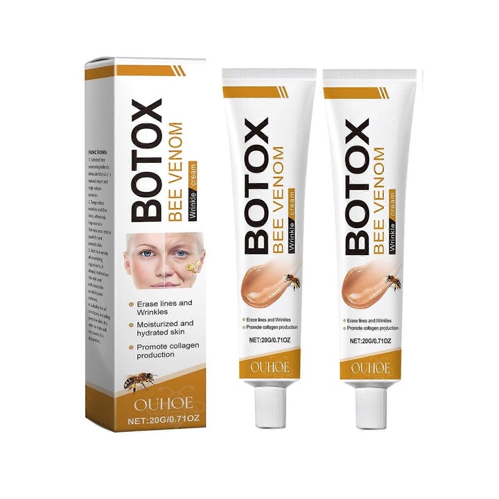 Crema de fata cu venin de albine, OUHOE, anti-rid, fermitate, hidratare, set 2 bucati