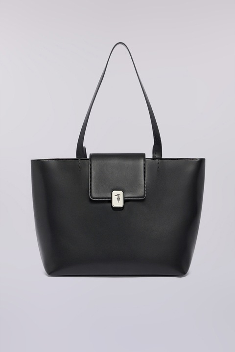 TRUSSARDI, Geanta shopper din piele, Negru