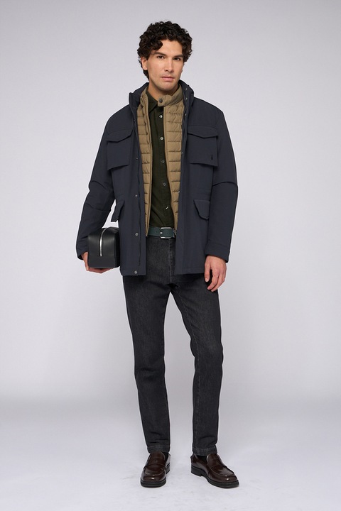 TRUSSARDI, Blugi regular fit cu model uni, Negru stins