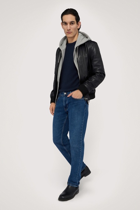 TRUSSARDI, Blugi regular fit Iconic 380, Albastru inchis