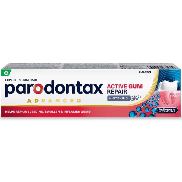 Pasta de dinti pentru albire si refacerea gingiilor, parodontax Active Gum Repair Whitening, 75ml