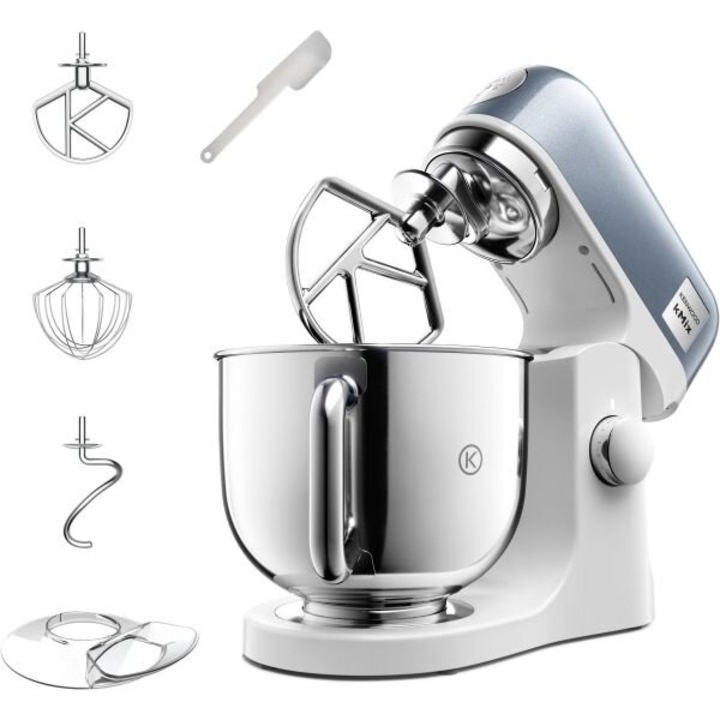 Robot de bucatarie planetar KENWOOD kMix Special Edition KMX760ABL - 0W20011441, 1000W (6 trepte si Turbo), Vas inox 5l, Corp aluminiu turnat, Set patiserie (tel 16 brate, carlig, palet