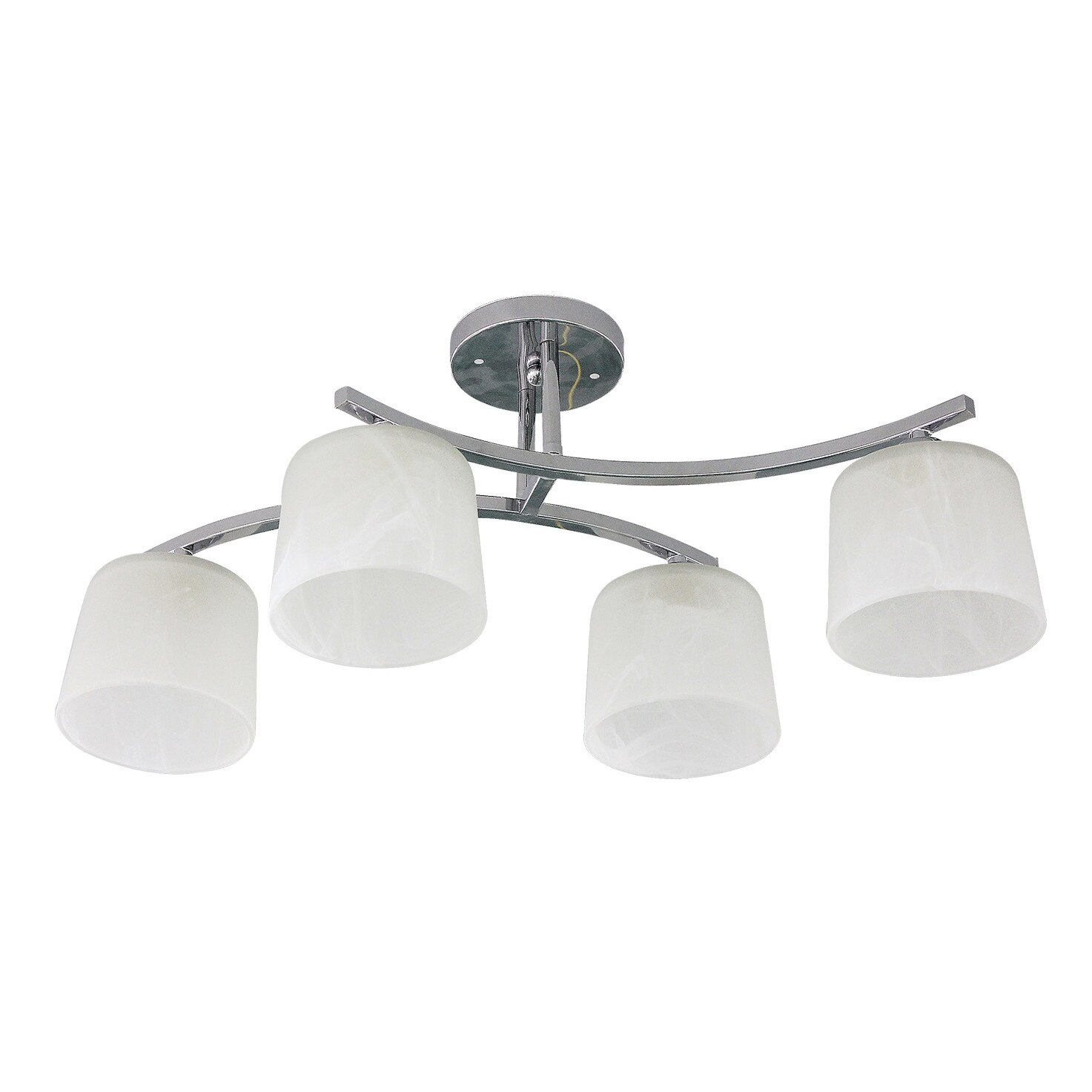 Lustra plafon E27, 4 x 60w Nora, abajur alb