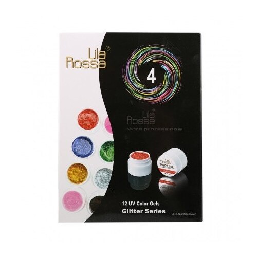 Set 12 Geluri Uv Color Cu Sclipici, Lila Rossa