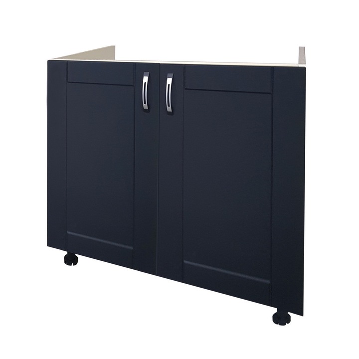 Masca chiuveta Pescara, pal vanilie /usi MDF negru, 80x82x52 cm, Lxhxa