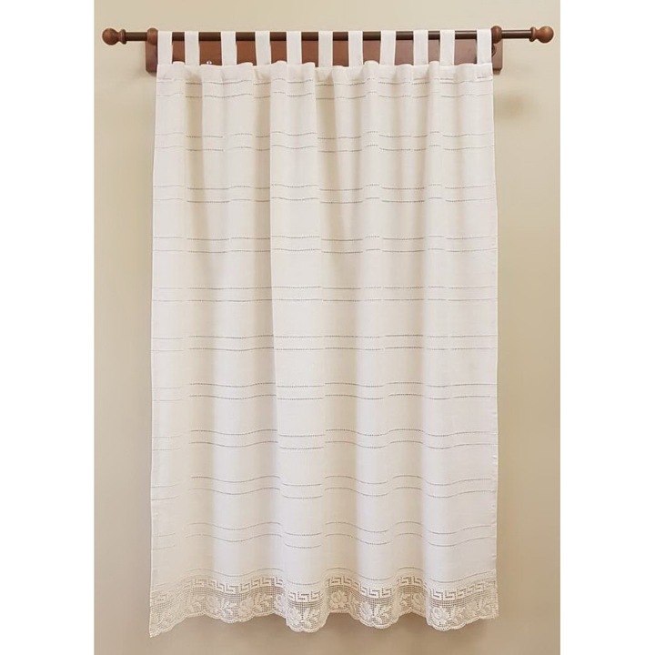 Perdea confectionata din bumbac 100%, Valentini Bianco PR025A, 100x150cm