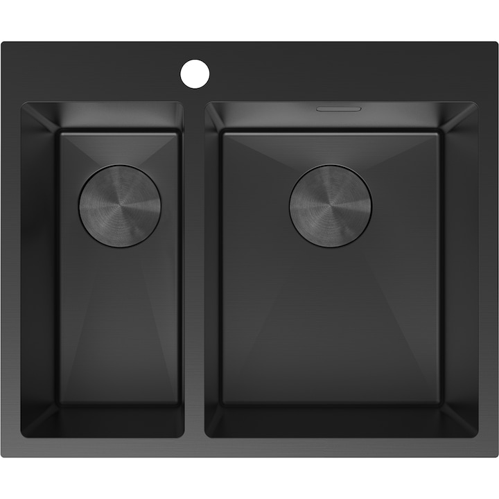 Chiuveta incorporata din otel inoxidabil Mexen Flexo, 1, 5 camere, 610x510mm, negru