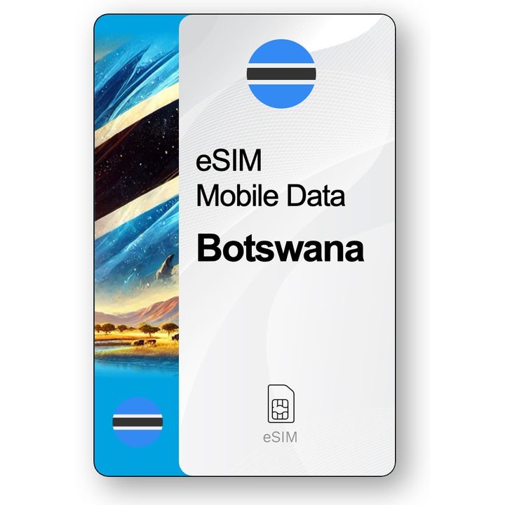 ESIM Internet Botswana, érvényes 7 napok, forgalom Korlátlan