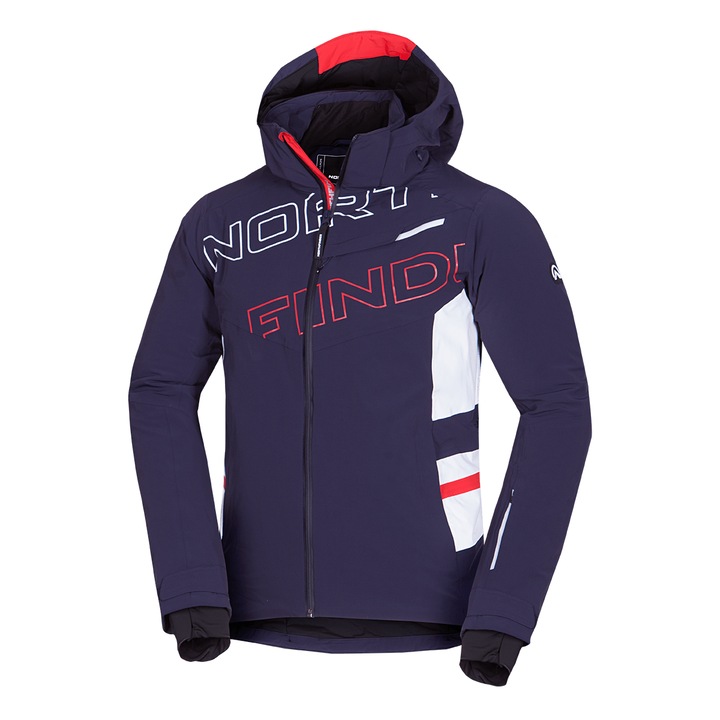 Geaca de schi Primaloft Eco 10K/10K barbati Damien, Rosu/Steel Blue