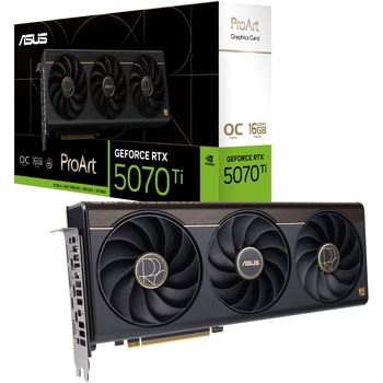 Placa video ASUS PROART GeForce RTX 5070 Ti OC Edition, 16GB GDDR7, 256-bit
