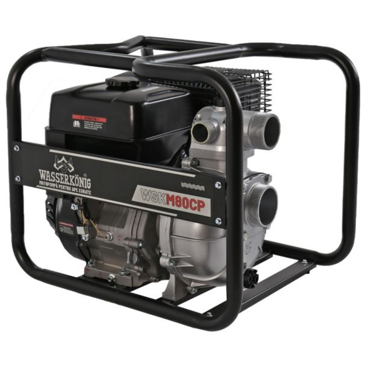 Motopompa aspiratie 3" Wasserkonig WSKM80CP, maxim 50 m³/ora, inaltime refulare max 70 m, motor euro V, benzina, putere 11 CP