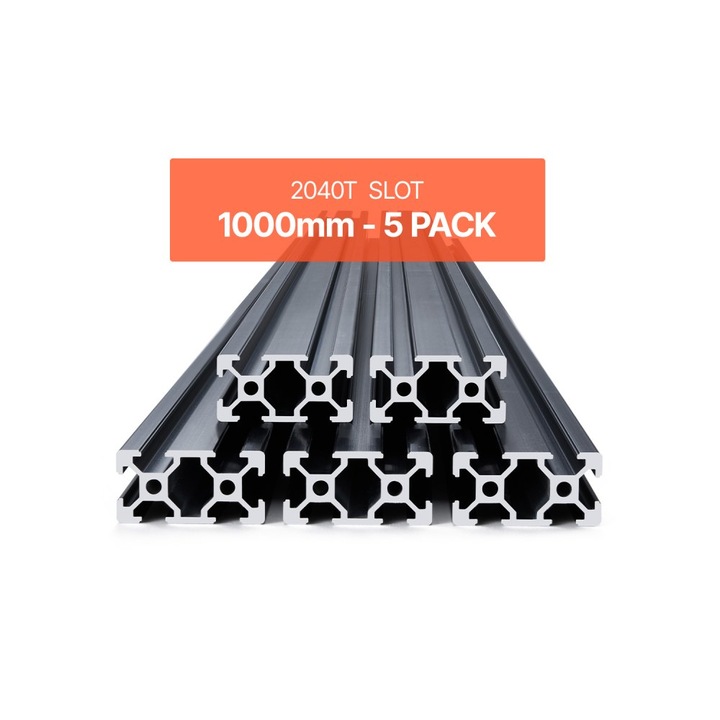 Set 5 Tevi, aluminiu, 2040 T, 1000mm, pentru proiecte DIY