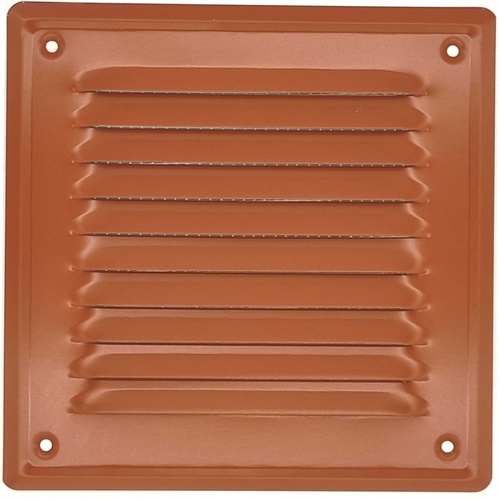 Grila de ventilatie cos, Otel, 14x14cm, Maro