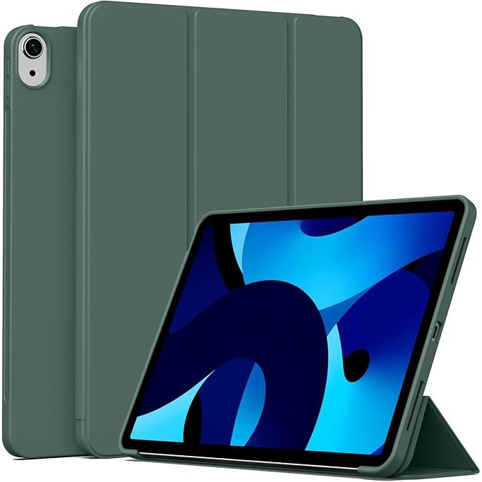 Husa premium Sigloo, compatibila cu iPad 11" (Gen. 11, 2025) / iPad 10.9" (Gen. 10, 2022) – Slim, Tri-Fold Magnetic, Piele Ecologica, Verde
