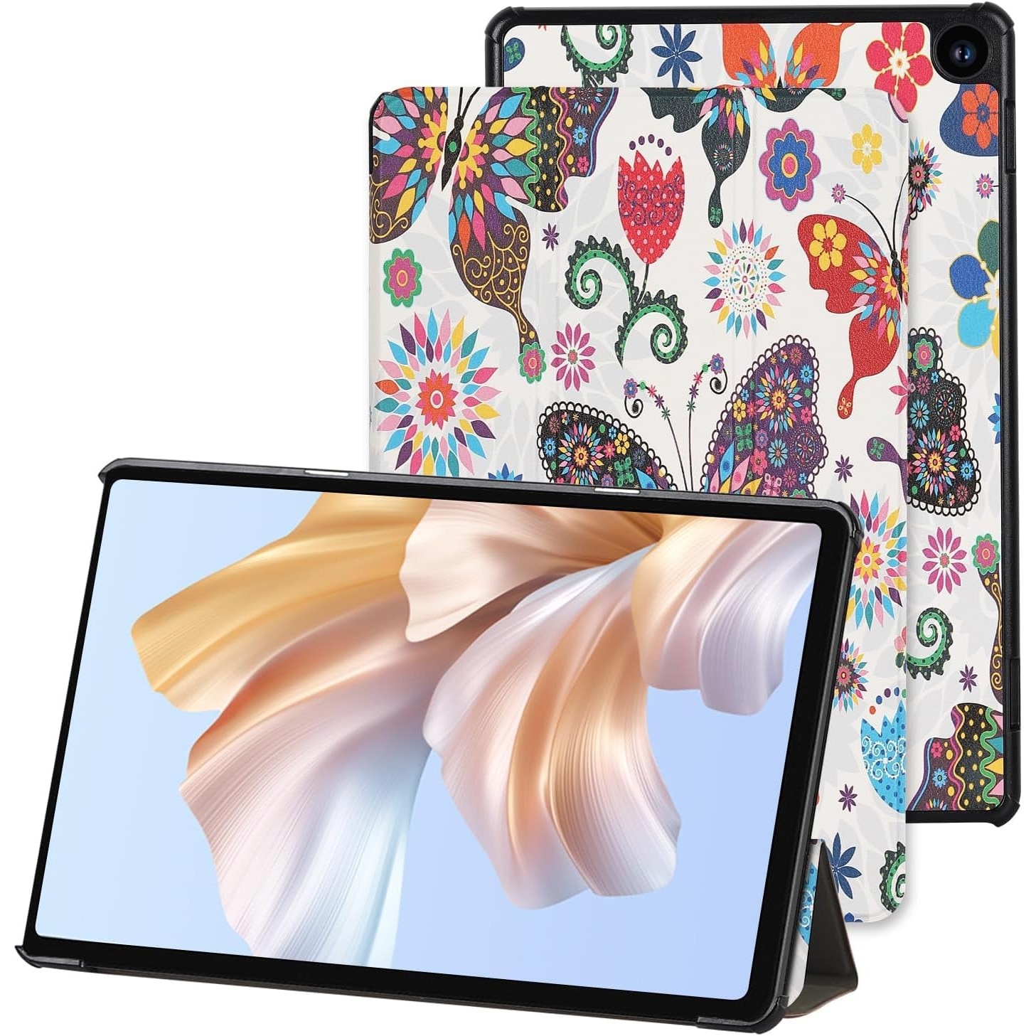 Husa Sigloo pentru tableta iPad 11" (Gen. 11, 2025) / iPad 10.9" (Gen. 10, 2022) – Slim, Tri-Fold Magnetic, Piele Ecologica, model Butterfly