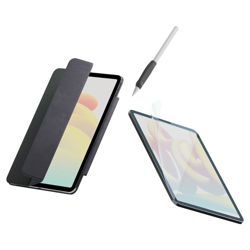Kit protectie Folio Paperlike, Husa si 2 Folii protectie ecran, compatibil cu iPad Pro 11 inch/iPad Air 10.9 inch, Negru/Transparent