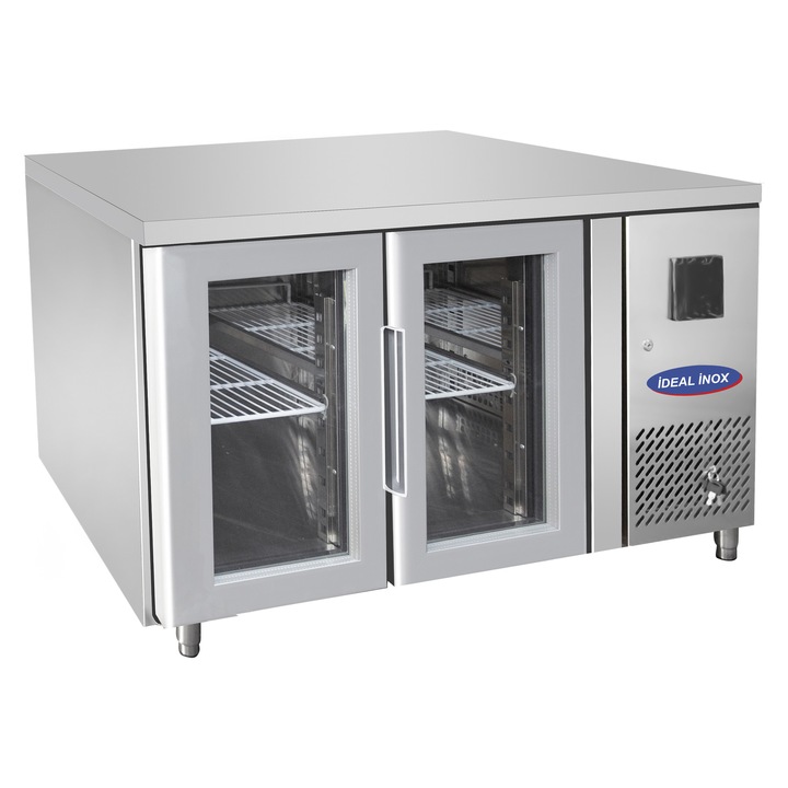 Masa inox rece cu 2 usi din geam Ideal Inox 280 l