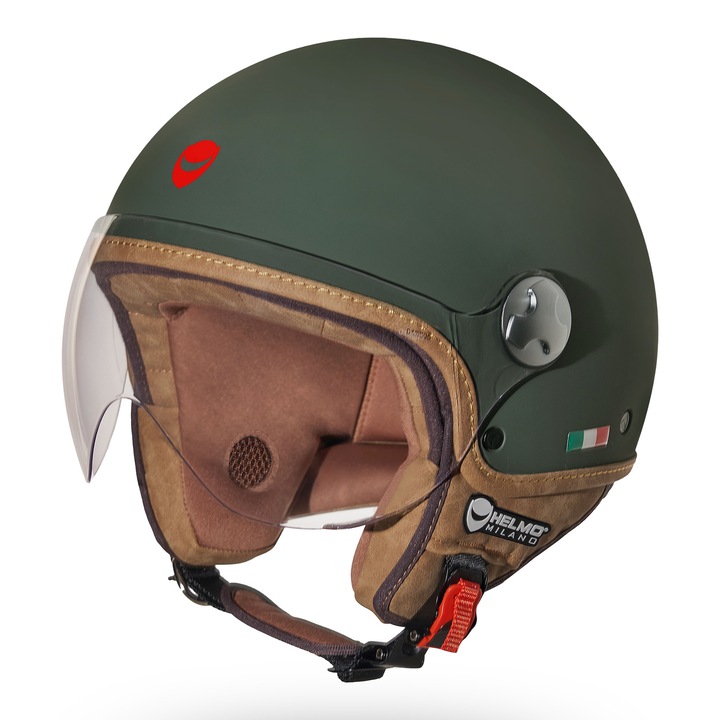 Cască moto Helmo Milano, Vapensiero, verde mat, L