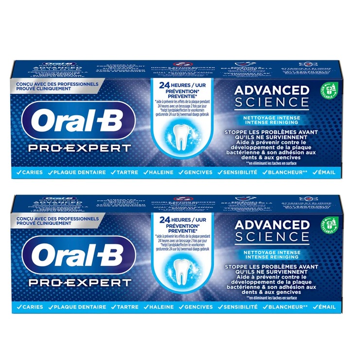 Пакет 2x Паста за зъби Oral-B Pro-Expert Professional Protection, Усъвършенствана наука, 75 мл