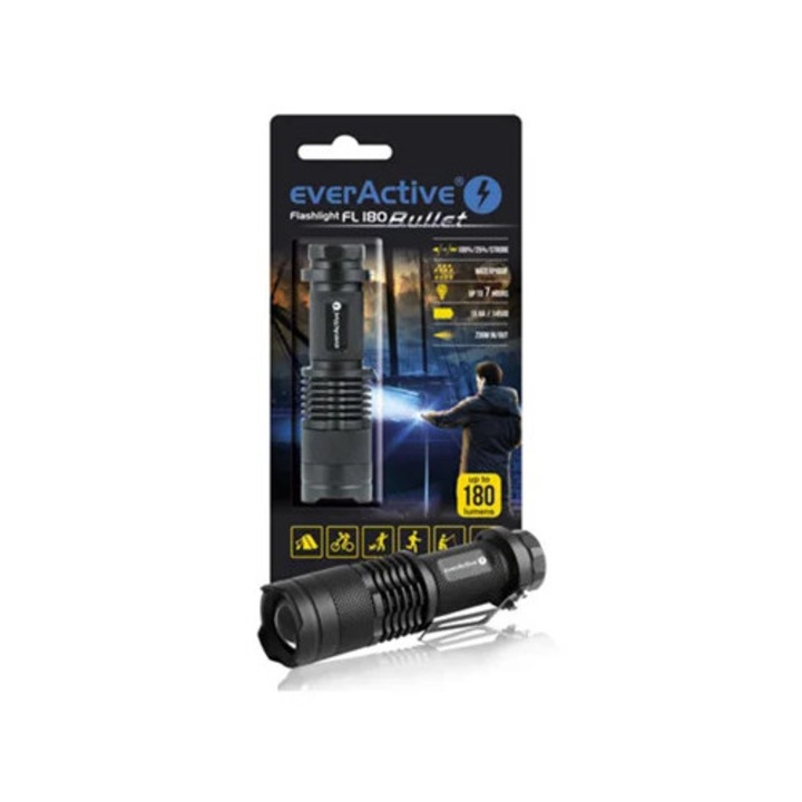 Lanterna LED, everActive FL-180 „Bullet“, Cree XP-E2