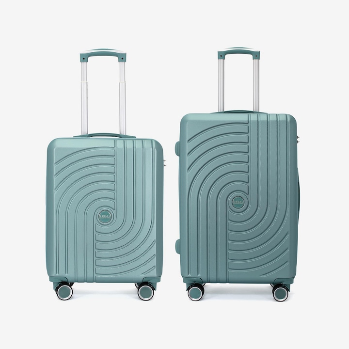 Комплект куфари KREAL Corfu, Шифър, ABS, Светло зелен, 67x44x26 см, 2 броя