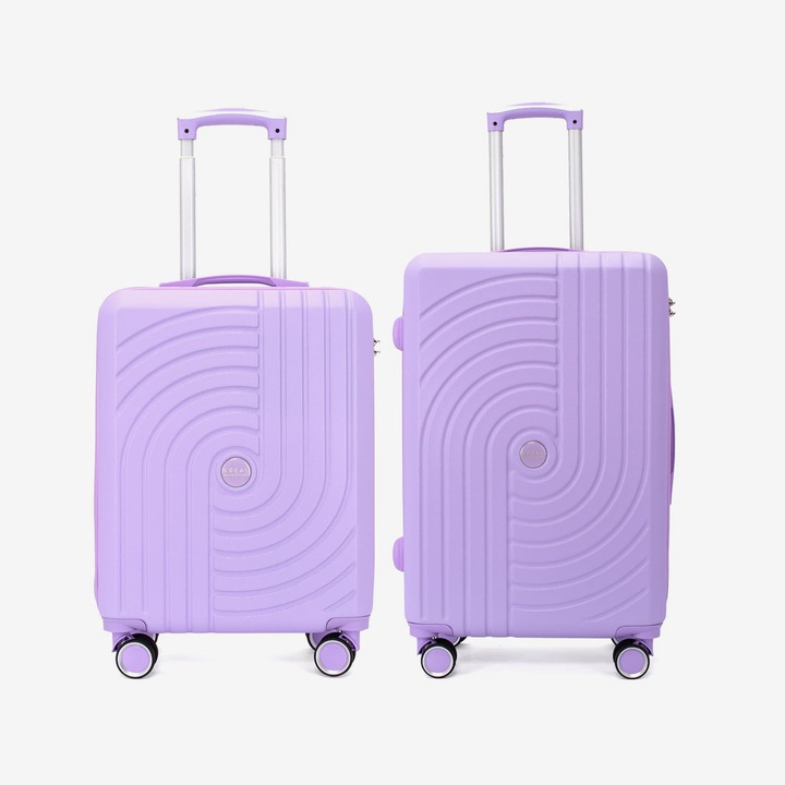 Set trolere KREAL Corfu, cifru, ABS, violet, 67x44x26 cm, 2 bucăți