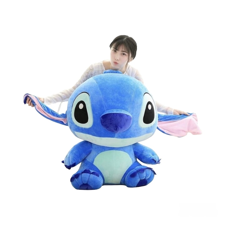 Jucarie de plus Virtual Trend®, Personaj din Lilo&Stitch, Culoare Albastru, Inaltime 100 cm