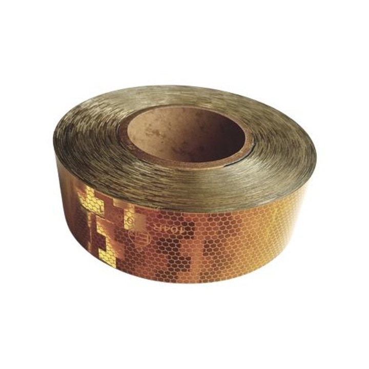 Banda reflectorizanta galbena AVERY DENNISON CA6170001, 50 m x 50 mm, continua, pentru suprafete rigide