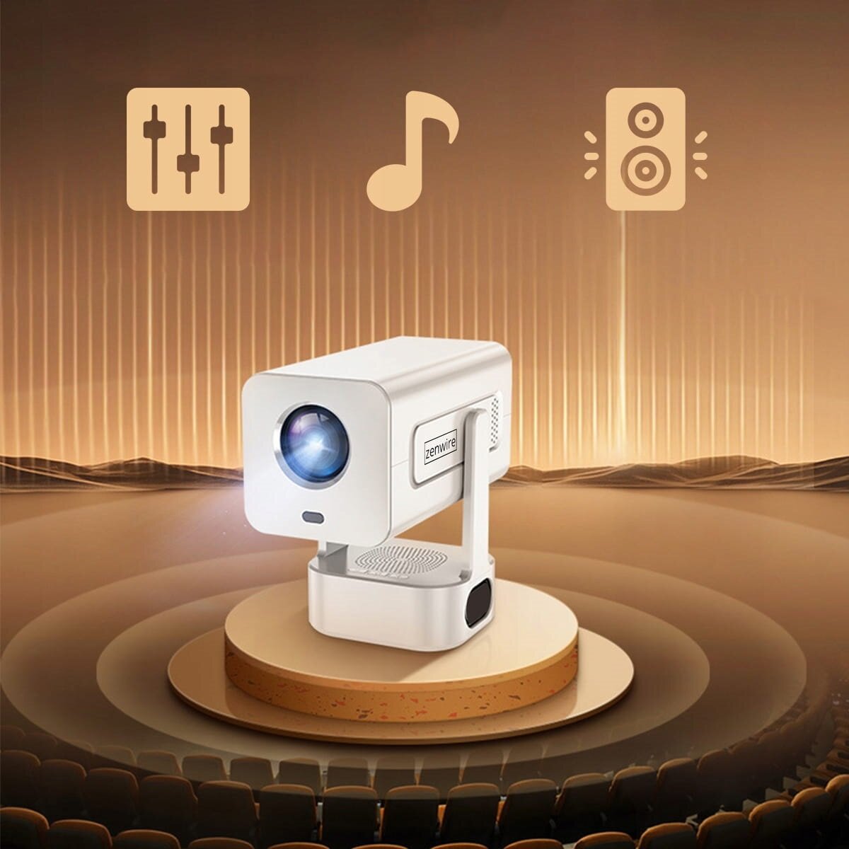 Proiector ZENWIRE PrimeView IMC360, 1920x1080, 400 ANSI lumen, Wi-Fi ...