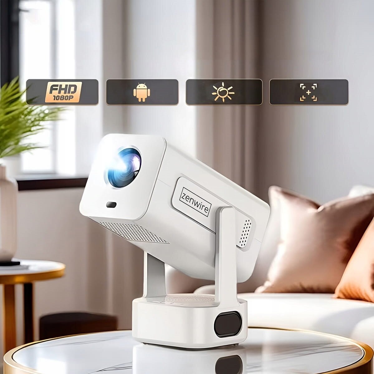 Proiector ZENWIRE PrimeView IMC360, 1920x1080, 400 ANSI lumen, Wi-Fi ...