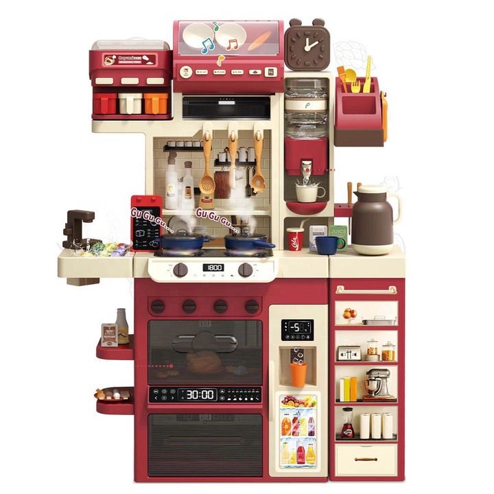 Bucătărie de jucărie Home Kitchen cu aburi, 122 cm, Roz