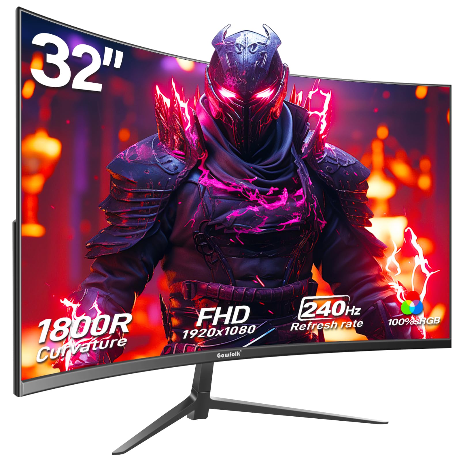 Monitor Gaming Gawfolk, Curbat, 32 Inch, 240Hz, Full HD 1080P - eMAG.ro