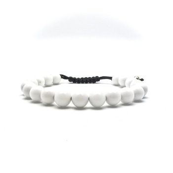 Bratara fashion Luxor Gioielli din bile albe lungime reglabila Bratara fashion Luxor Gioielli din bile albe lungime reglabila