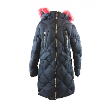 Geaca Fashion Girl din fas, bleumarin Geaca Fashion Girl din fas, bleumarin