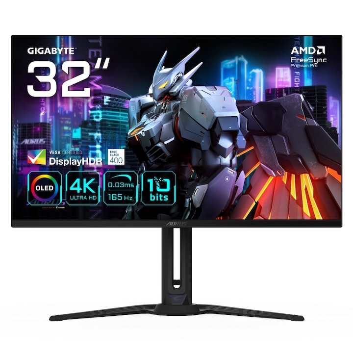 Monitor gaming Gigabyte AORUS FO32U 31.5", OLED, felbontás 3840x2160, 165Hz