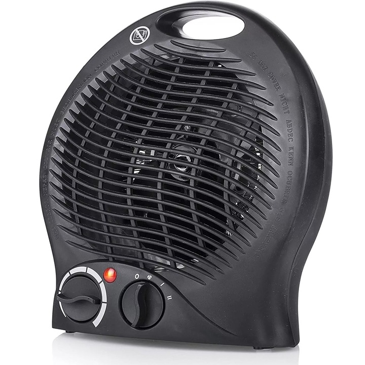 Aeroterma cu ventilator Farelka, Sternhoff, termostat reglabil, 3 trepte de incalzire 1000 W, 2000 W, protectie supraincalzire, Negru