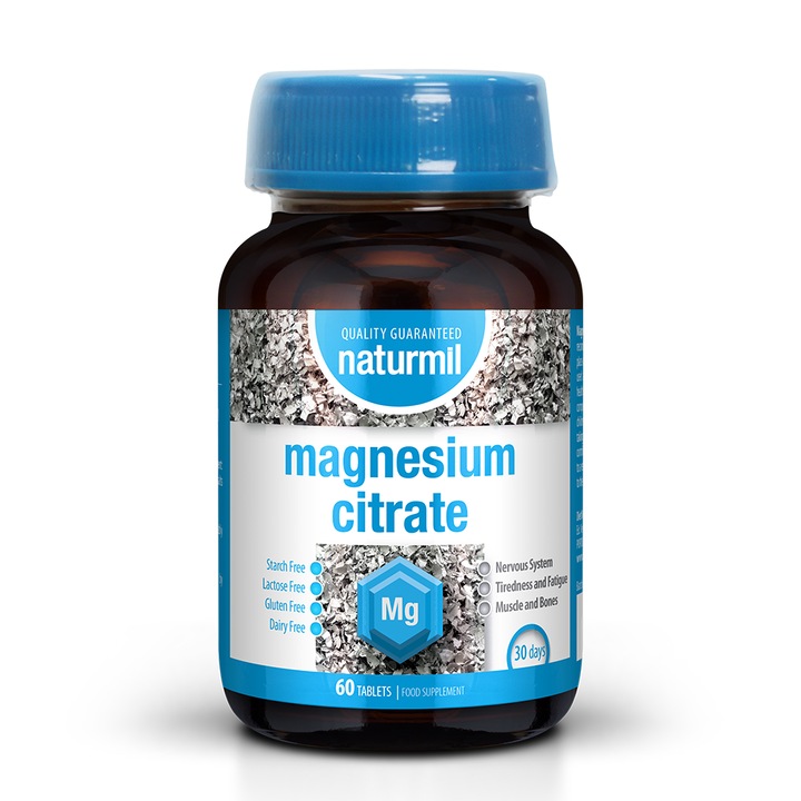 Magnesium Citrate 1000 mg, Naturmil, 60 tablete