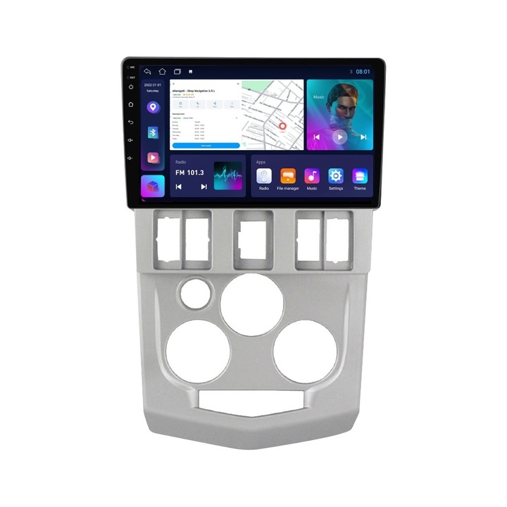 Navigatie Dacia Logan 1 (2004-2008) cu Android, 1GB RAM, 16 GB, Ecran IPS 9" 1024 x 600, WiFi, Bluetooth, suport camera DVR