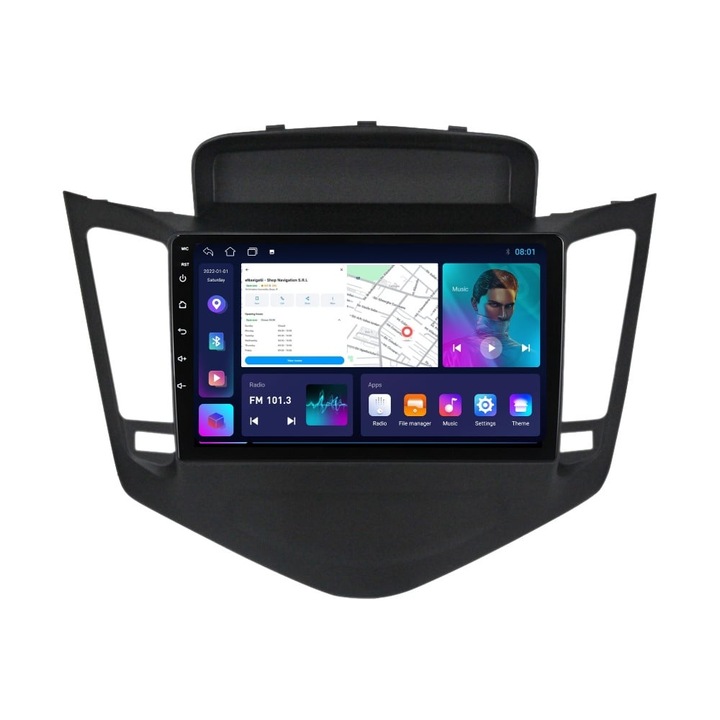 Navigatie Chevrolet Cruze (2008-2013) cu Android, 2GB RAM, 32 GB, Ecran IPS 9" 1280 x 720, CarPlay & Android Auto, WiFi, Bluetooth, suport camera DVR