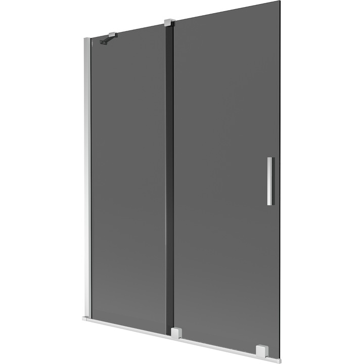 Paravan cada culisant Mexen Velar, 130x150cm, grafit, crom