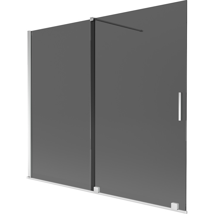 Paravan cada Mexen Velar, 2 aripi culisante, 180x150cm, grafit, crom
