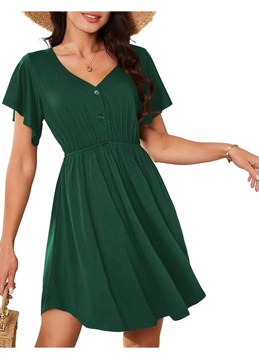 Rochie casual pentru femei deasupra la genunchi, maneci scurte M